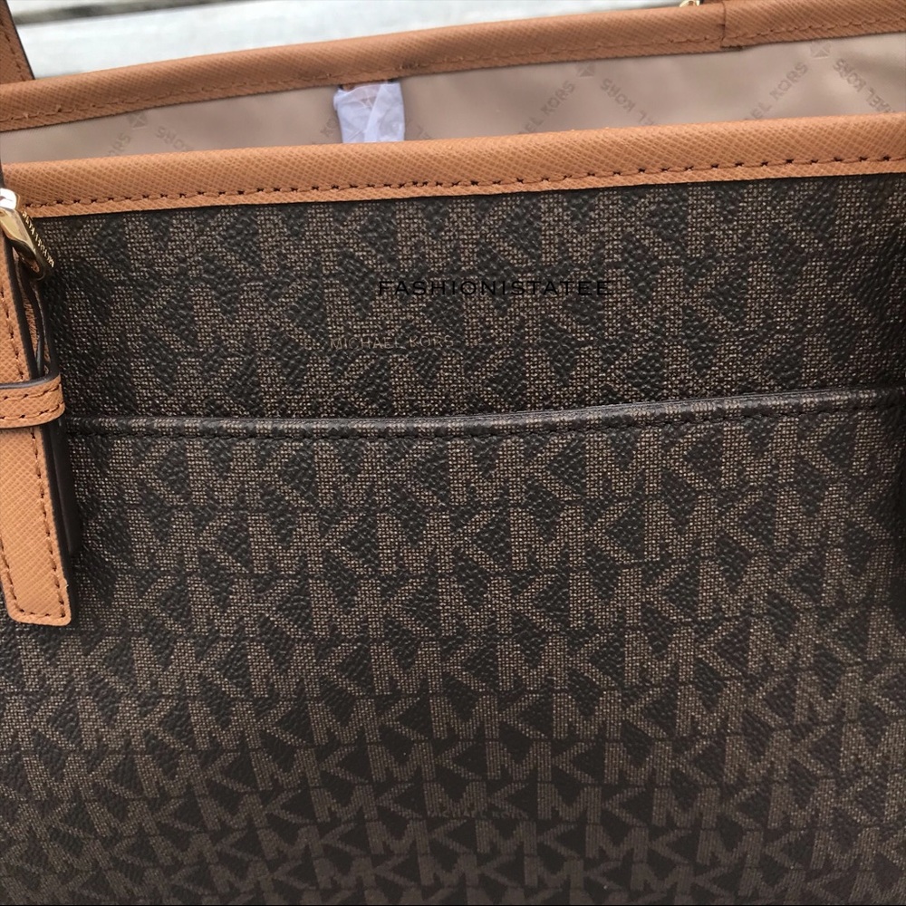 Michael Kors Medium Jet set travel brown tote - Picture 6 of 8